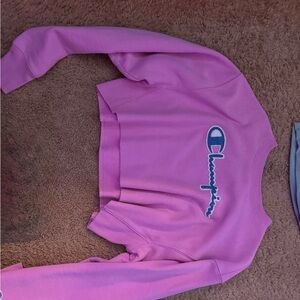 Champion Pink Cropped Sweatshirt